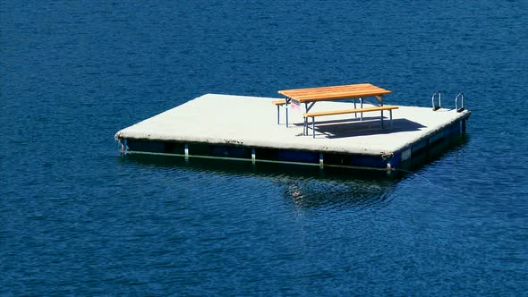 Floating Picnic Table On Willowa Lake