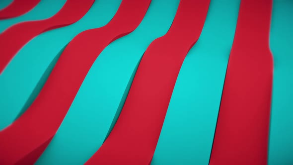 3d Abstract Wavy Red Blue Lines