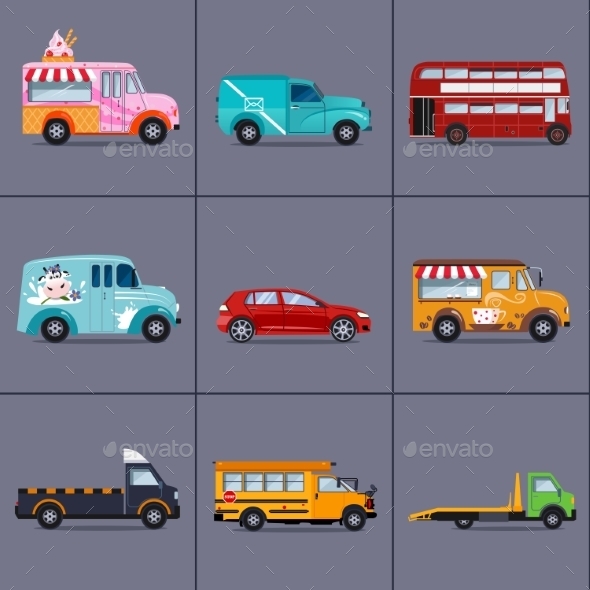 Vector Of Various Urban And City Cars, Vehicles
