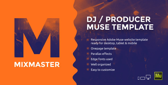 MixMaster - szablon Muse witryny DJ / producenta