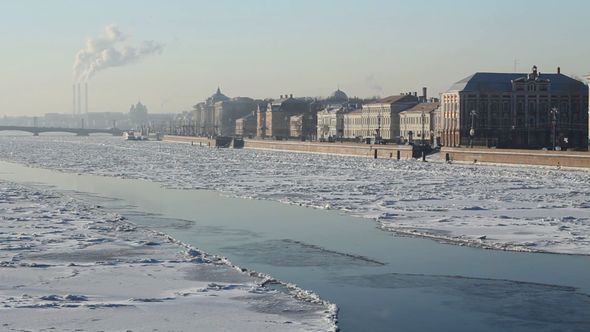 St. Petersburg, Neva River In Winter