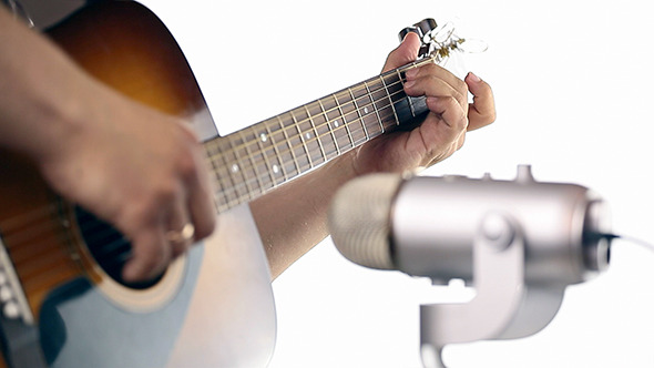 Guitar Being Played in Studio 18 alt