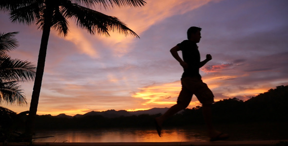 Man Running In The Sunset