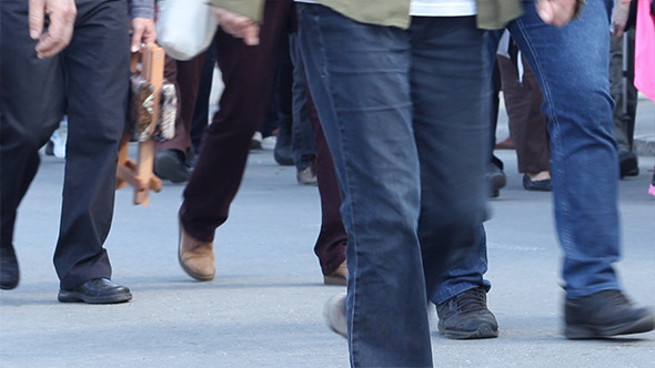 Large Density of  People Walking