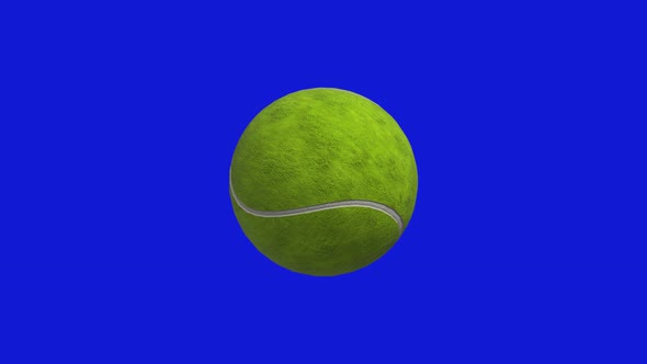 4K Tennis Ball Blue Screen Background Seamless Loop