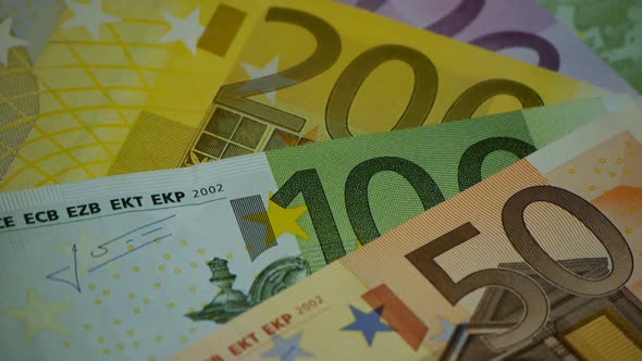 HD - Euro Money. Rotating banknotes