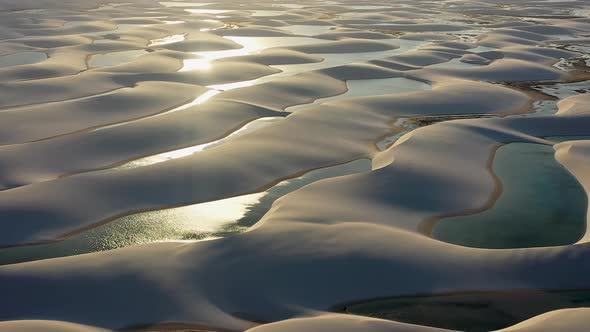 Sunset at Lencois Maranhenses Maranhao Brazil. Northeast landmark.