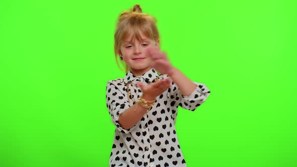 Rich Blonde Teen Child Kid Girl Showing Wasting or Throwing Money Around Hand Gesture More Tips