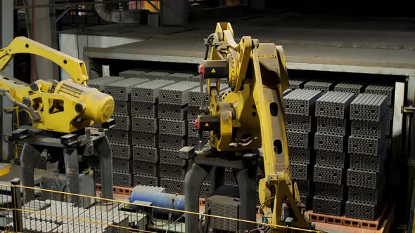 Brick production at the ceramic bricks factory