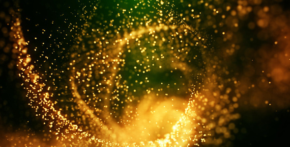 Yellow Glowing Particles Background