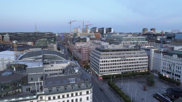 Aerial View of Stockholm City Downtown