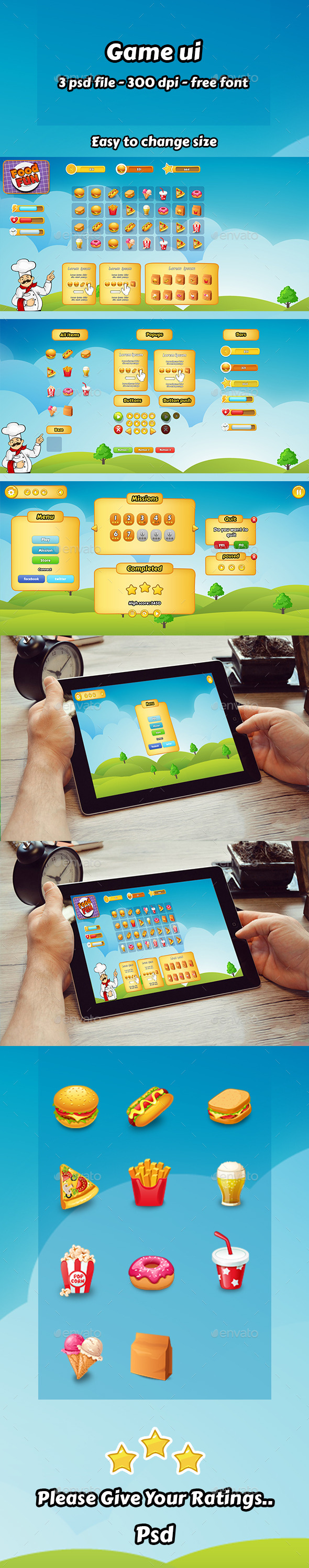 Food Game Ui set