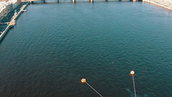 Aerial View Submarine Moored in Centre City alt