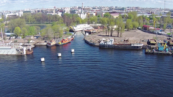 Aerial View to Dock for Ships
