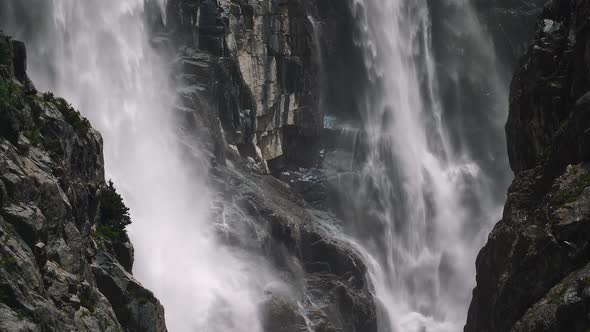 Waterfall Flowing Down the Rock