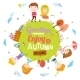 Autumn Illustration With Happy Kids - GraphicRiver Item for Sale