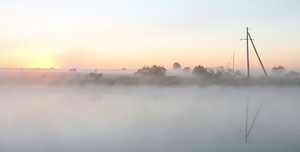 The Pillars in The Background of Morning Haze