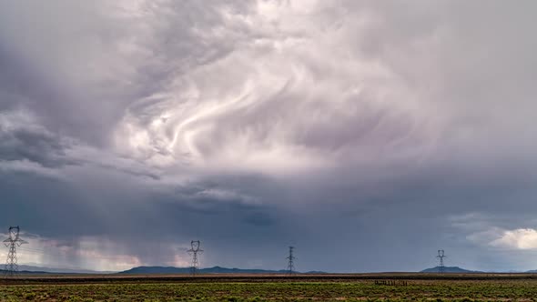 Summer storm moving over the Utah landscape with crazy clouds