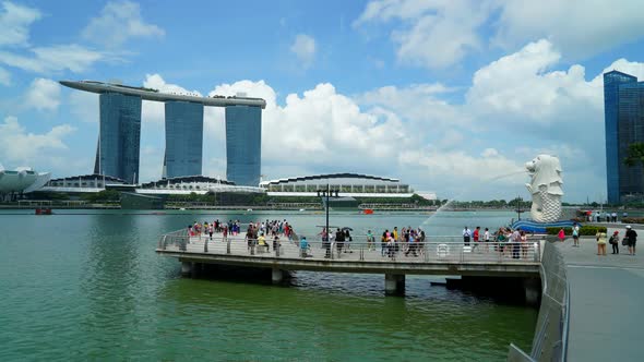 Time lapse of Building in Singapore city