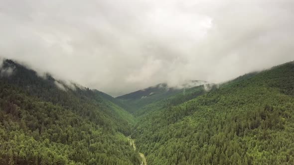 Mountain Peaks and Morning Sky with Smooth Moving Clouds