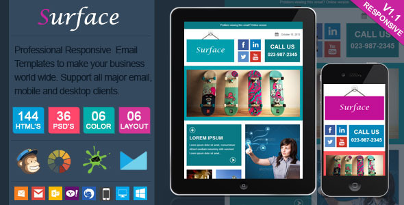 Surface - Colorful Responsive Email Template