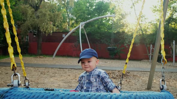 Little Baby Boy Have Fun on Playground