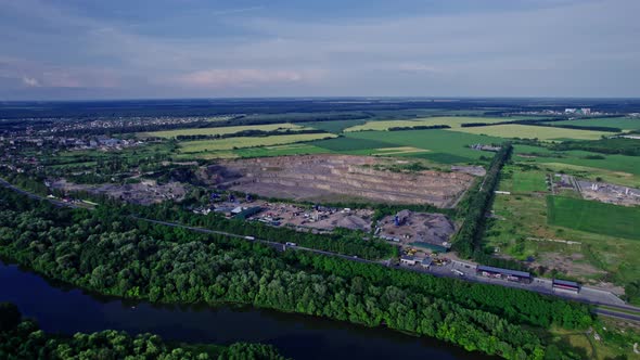 Open Pit Mine Dumpers Quarrying Extractive Industry Stripping Work alt