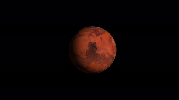 3d Realistic Mars Rotated Zoom In Footage