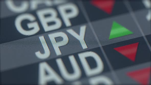 Increasing Japanese Yen Exchange Rate Indicator on the Screen