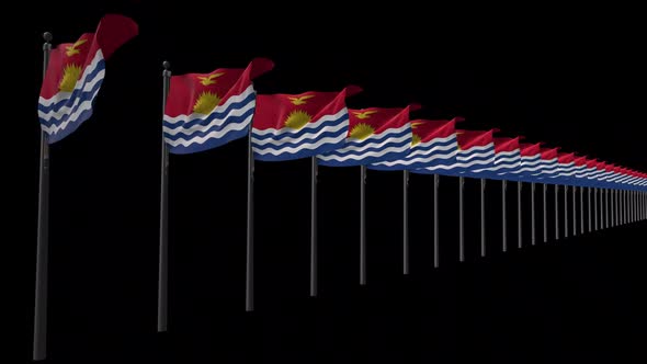 Row Of Kiribati Flags With Alpha 2K