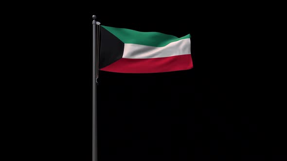 Kuwait Flag With Alpha 2K