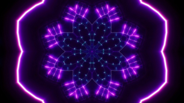 VJ Flower Neon Light Loop 4K 02