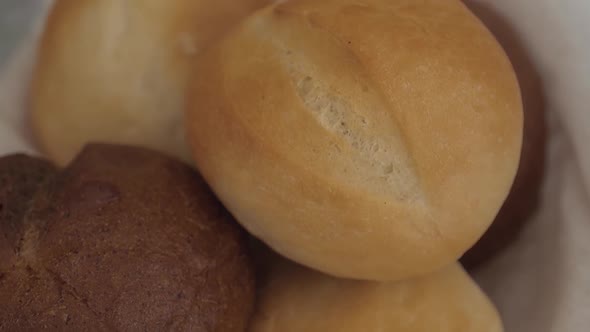 Table Is Served with Fresh Rolls