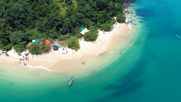 Paraty bay water. Beach landmark travel destination in Brazil.