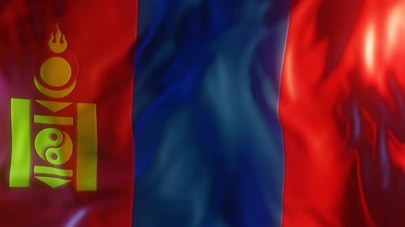 Mongolia Flag with Edge Bump