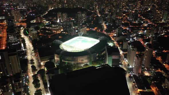 Cityscape of Sao Paulo Brazil. Stunning landscape of sports centre at downtown.