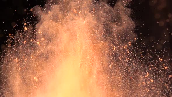 Colorful Powder Explosion in Slow Motion