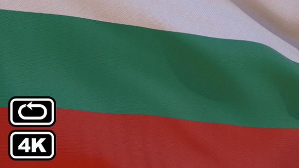 Bulgaria Flag 4K Seamless Loop