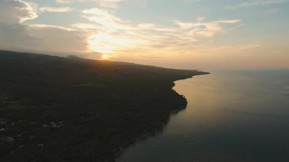 Sunset on the Sea Coast