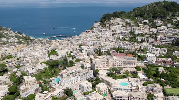 Luxury Exotic Villas and Buildings on Capri Island in Italy - Aerial