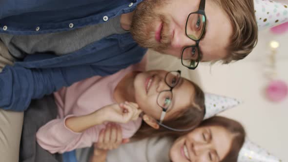 Family Making Video Greeting