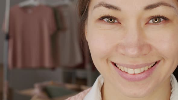 Close Up of Happy Asian Woman