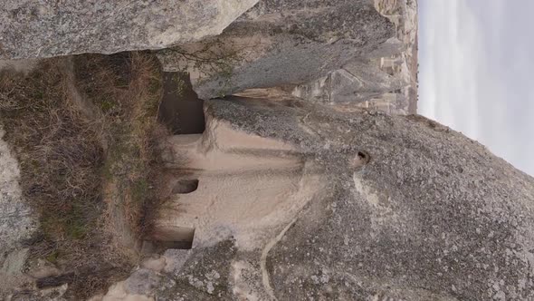 Vertical Video Cappadocia Landscape Aerial View