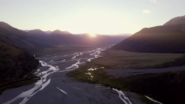 Sunset in mountains