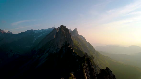 Schaefler Altenalptuerme Mountain Ridge Swiss Alpstein Alpine Appenzell Innerrhoden Switzerland a