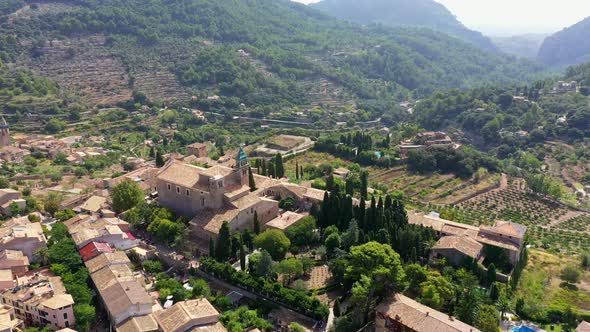 Aerial Drone Video Footage of Valdemossa Town, Mallorca