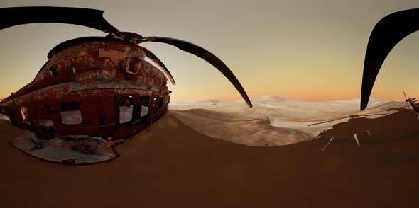 VR360 Old Rusted Military Helicopter alt