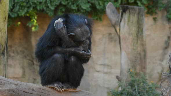 Chimpanzee Snuggled Up