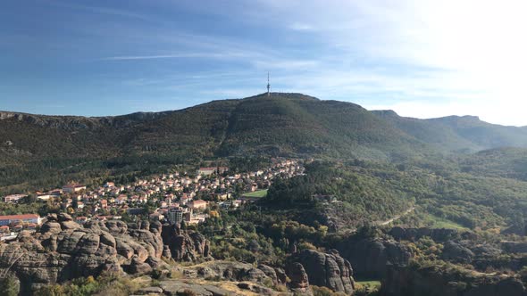 Town of Belogradchik by the day 4K 2160p 30fps UltraHD tilting footage - Famous settlement in  Weste