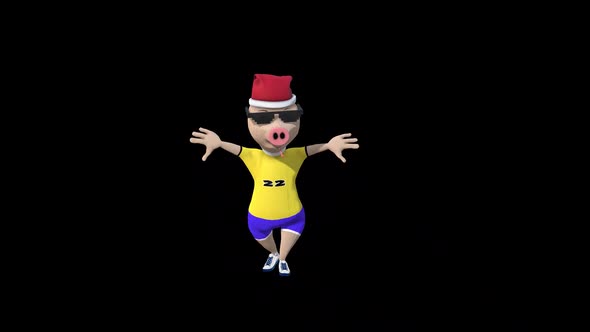 Cartoon Kid Pig Dance 7 alt